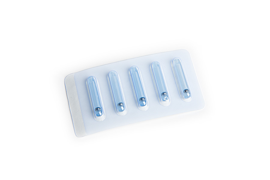 Magnetic Adhering SG Bulb, sterile, 5 pcs, Medium, Blue